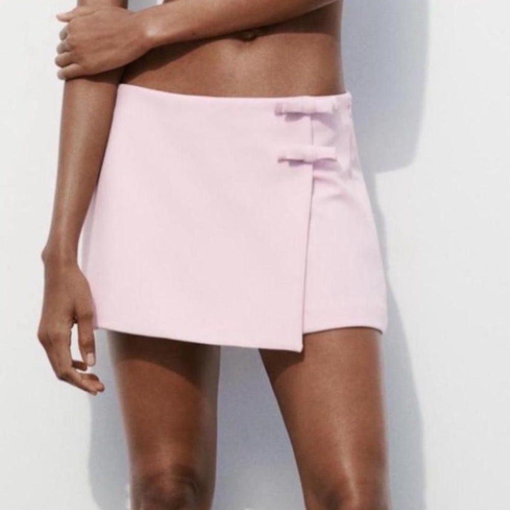 Zara Pink Skirt with Bow Accents